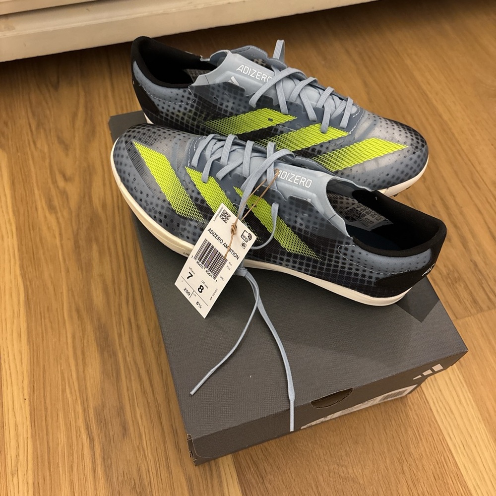 Adidas Adizero Black and Lime Spikes